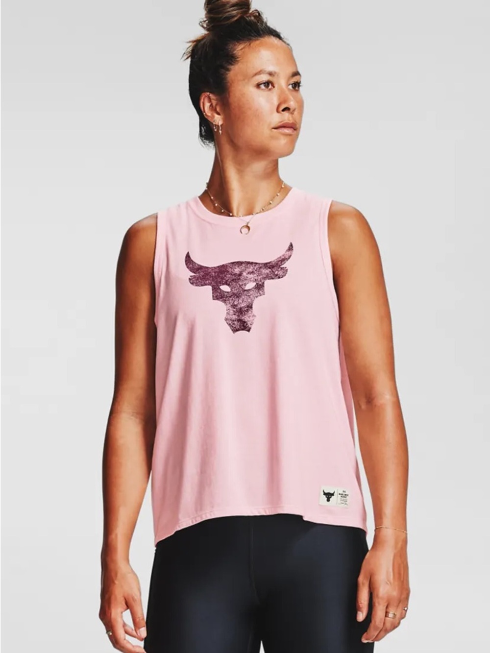 Under Armour Project Rock Heat Gear Light Pink Women's Muscle Tank